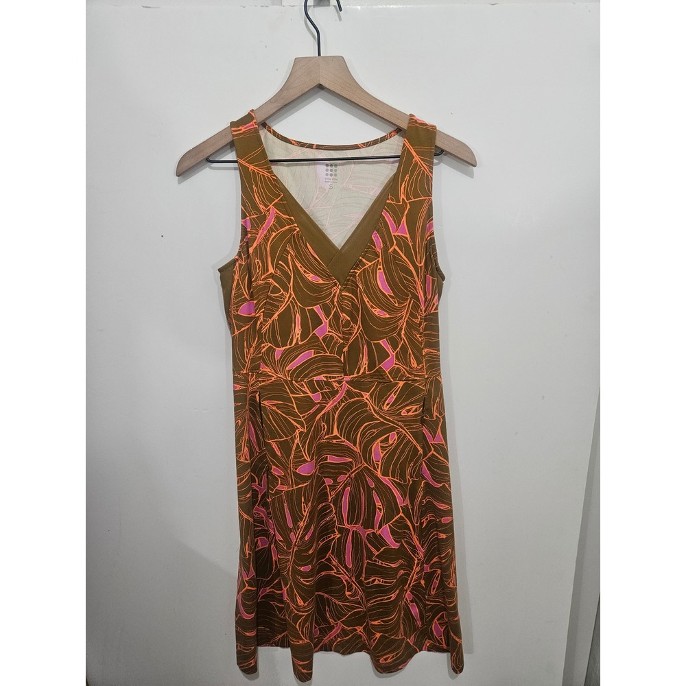 Title Nine S Diamalete Dress Tropical Floral V Neck Stretch Travel Athletic